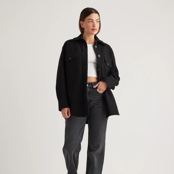 Quince NWT Merino Wool Shirt Jacket Black Multiple Sizes - Picture 4 of 16